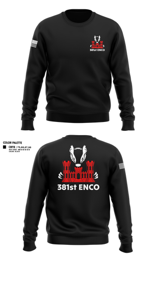 Crew Neck Sweatshirt, 381 EN CO, Army, Teamtime, Team time, sublimation, custom sports apparel, team uniforms, spirit wear, spiritwear, sports uniforms, custom shirts, team store, custom team store, fundraiser sports, apparel fundraiser