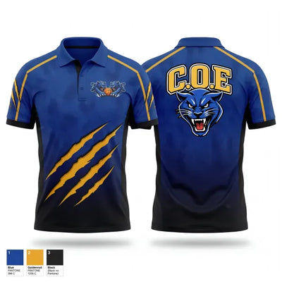C.O.E Blue Panthers 82032063 Short Sleeve Performance Polo - 2