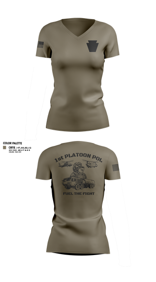 Womens Short Sleeve Vneck Shirt, Echo Company 2-104th GSAB, National Guard, Teamtime, Team time, sublimation, custom sports apparel, team uniforms, spirit wear, spiritwear, sports uniforms, custom shirts, team store, custom team store, fundraiser sports, apparel fundraiser