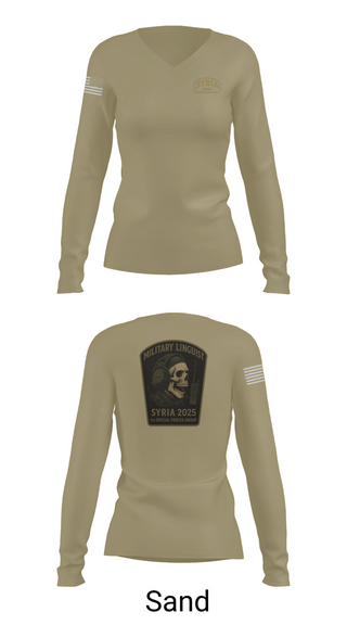 Womens Long Sleeve Vneck Shirt, , Army, Teamtime, Team time, sublimation, custom sports apparel, team uniforms, spirit wear, spiritwear, sports uniforms, custom shirts, team store, custom team store, fundraiser sports, apparel fundraiser