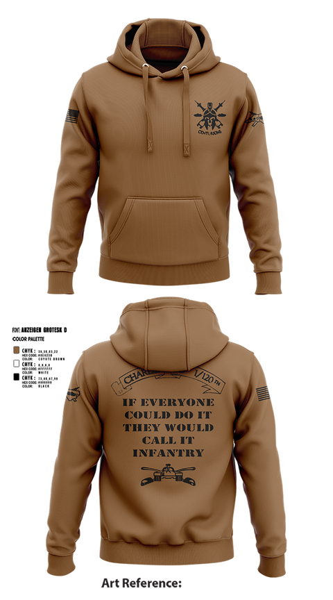 Hoodie, Charlie Co, Army, Teamtime, Team time, sublimation, custom sports apparel, team uniforms, spirit wear, spiritwear, sports uniforms, custom shirts, team store, custom team store, fundraiser sports, apparel fundraiser