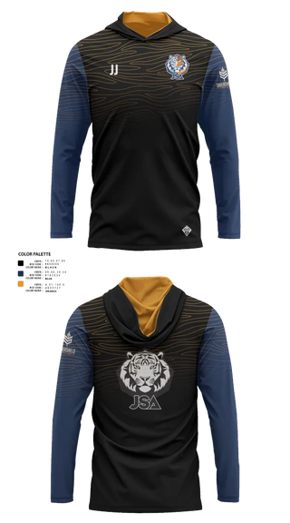 Long Sleeve Performance Shirt with hood, Jun Soccer Academy, Men's Soccer, Teamtime, Team time, sublimation, custom sports apparel, team uniforms, spirit wear, spiritwear, sports uniforms, custom shirts, team store, custom team store, fundraiser sports, apparel fundraiser