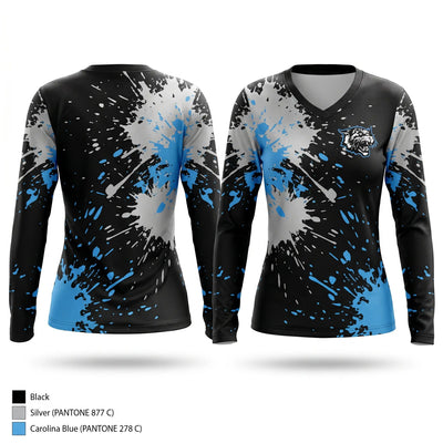 East Chapel Hill High School Swimming Women's Long Sleeve V-neck Shirt - 1