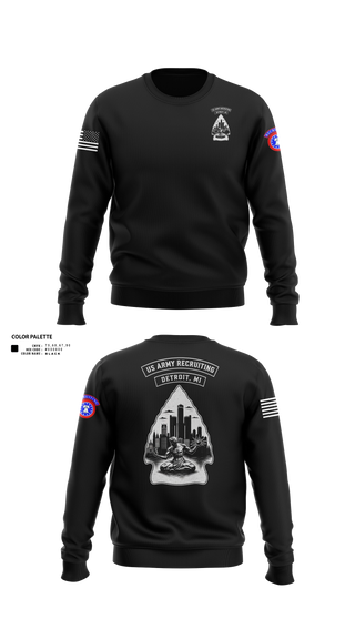 Crew Neck Sweatshirt, Detroit Recruiting Station, Army, Teamtime, Team time, sublimation, custom sports apparel, team uniforms, spirit wear, spiritwear, sports uniforms, custom shirts, team store, custom team store, fundraiser sports, apparel fundraiser