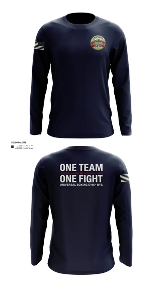 Long Sleeve Performance Shirt, Universal Boxing Gym, National Guard, Teamtime, Team time, sublimation, custom sports apparel, team uniforms, spirit wear, spiritwear, sports uniforms, custom shirts, team store, custom team store, fundraiser sports, apparel fundraiser