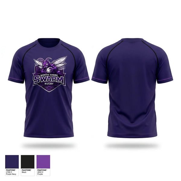 Short Sleeve Performance Shirt, North Shore Swarm Rugby, Rugby, Teamtime, Team time, sublimation, custom sports apparel, team uniforms, spirit wear, spiritwear, sports uniforms, custom shirts, team store, custom team store, fundraiser sports, apparel fundraiser