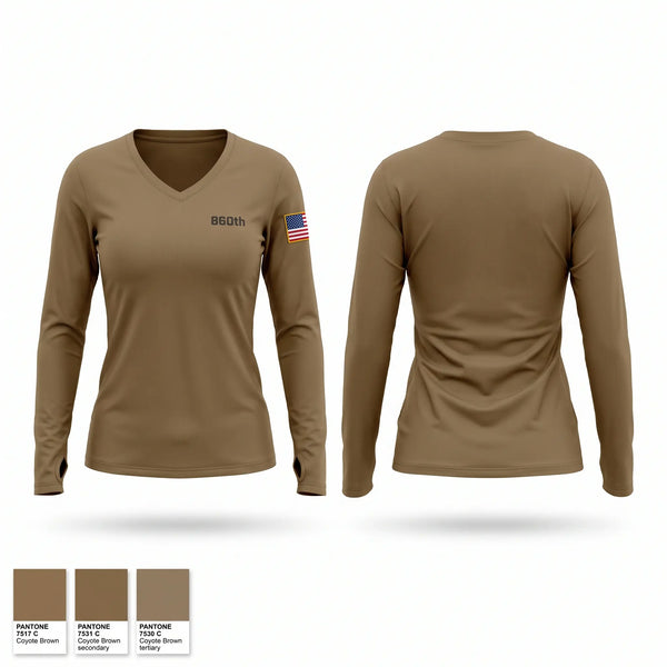 Womens Long Sleeve Vneck Shirt, 860th, Army, Teamtime, Team time, sublimation, custom sports apparel, team uniforms, spirit wear, spiritwear, sports uniforms, custom shirts, team store, custom team store, fundraiser sports, apparel fundraiser
