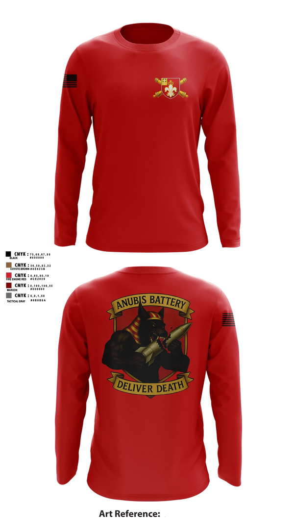 Long Sleeve Performance Shirt, Anubis Battery, 3-12 FA, Army, Teamtime, Team time, sublimation, custom sports apparel, team uniforms, spirit wear, spiritwear, sports uniforms, custom shirts, team store, custom team store, fundraiser sports, apparel fundraiser