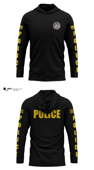 Long Sleeve hooded sunshirt, Fort Walton Beach Police Department, Police, Teamtime, Team time, sublimation, custom sports apparel, team uniforms, spirit wear, spiritwear, sports uniforms, custom shirts, team store, custom team store, fundraiser sports, apparel fundraiser