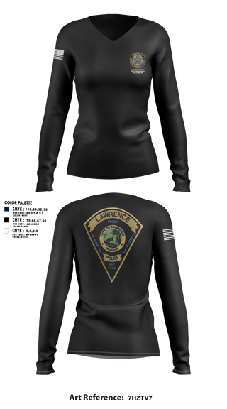Women's Long Sleeve Vneck Shirt, Lawrence Police FOP 1599, Police, Teamtime, Team time, sublimation, custom sports apparel, team uniforms, spirit wear, spiritwear, sports uniforms, custom shirts, team store, custom team store, fundraiser sports, apparel fundraiser