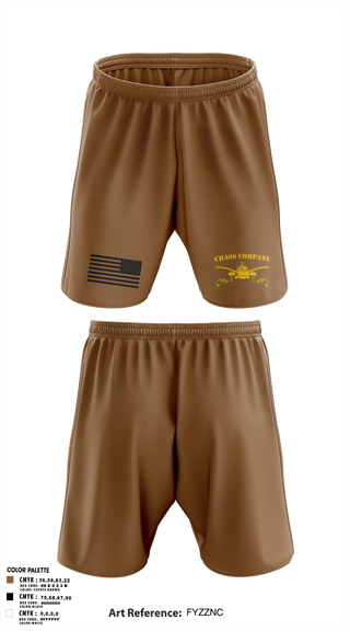 Athletic Shorts With Pockets, Chaos Company, Army, Teamtime, Team time, sublimation, custom sports apparel, team uniforms, spirit wear, spiritwear, sports uniforms, custom shirts, team store, custom team store, fundraiser sports, apparel fundraiser