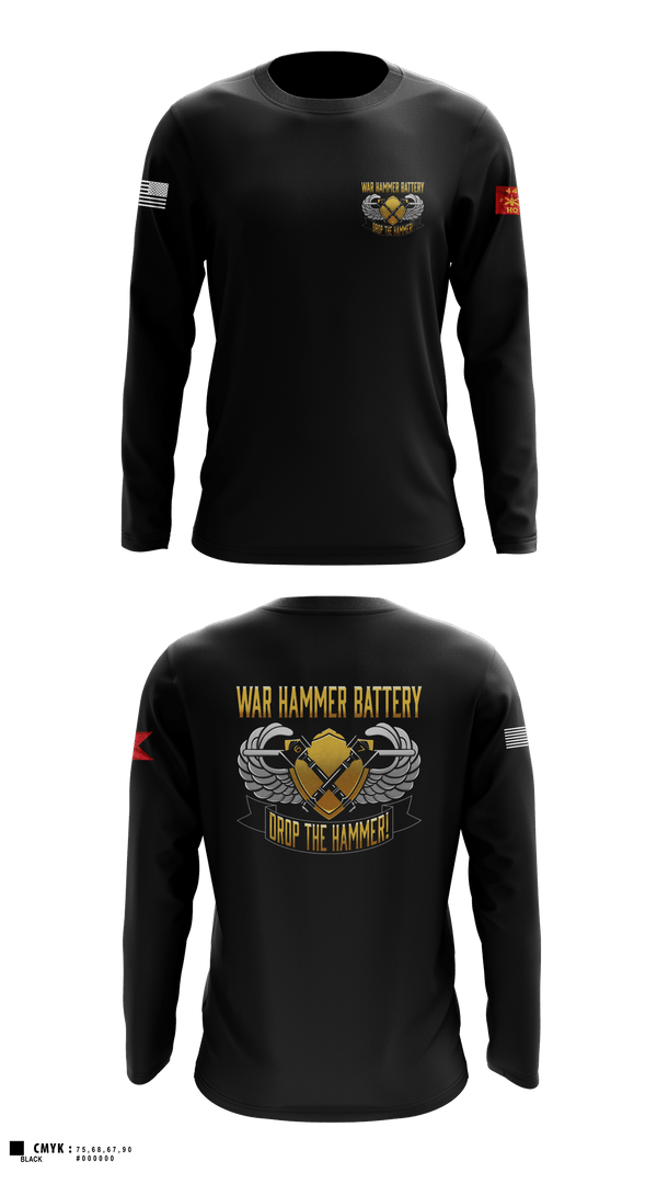 Long Sleeve Performance Shirt, HHB 2-44 ADAR, Army, Teamtime, Team time, sublimation, custom sports apparel, team uniforms, spirit wear, spiritwear, sports uniforms, custom shirts, team store, custom team store, fundraiser sports, apparel fundraiser