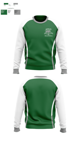 Crew Neck Sweatshirt, Burley High School Volleyball, Women's Volleyball, Teamtime, Team time, sublimation, custom sports apparel, team uniforms, spirit wear, spiritwear, sports uniforms, custom shirts, team store, custom team store, fundraiser sports, apparel fundraiser