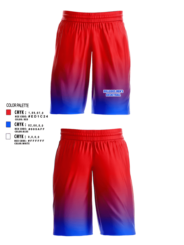 Mens Basketball Shorts, Bulldogs, Men's Basketball, Teamtime, Team time, sublimation, custom sports apparel, team uniforms, spirit wear, spiritwear, sports uniforms, custom shirts, team store, custom team store, fundraiser sports, apparel fundraiser