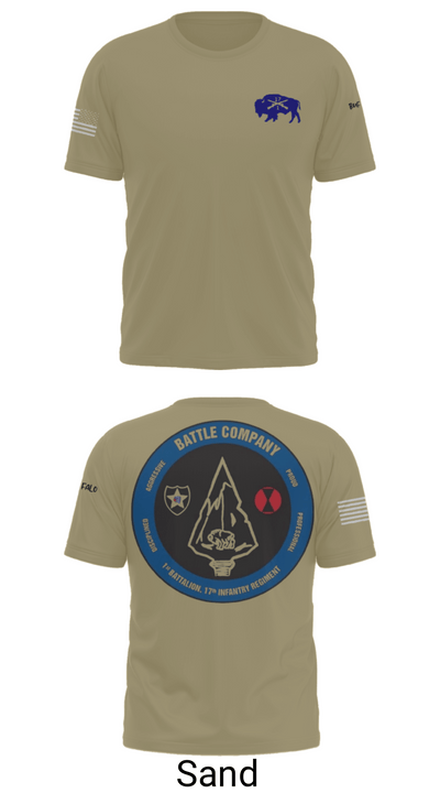 Battle company 1-17IN 67217435 Short Sleeve Performance Shirt - 96