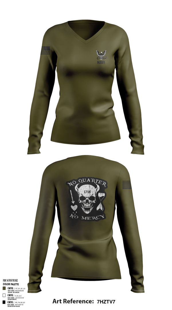 Women's Long Sleeve Vneck Shirt, USS Midway, Navy, Teamtime, Team time, sublimation, custom sports apparel, team uniforms, spirit wear, spiritwear, sports uniforms, custom shirts, team store, custom team store, fundraiser sports, apparel fundraiser