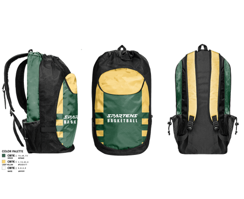 Gear Bag, Spartens, Men's Basketball, Teamtime, Team time, sublimation, custom sports apparel, team uniforms, spirit wear, spiritwear, sports uniforms, custom shirts, team store, custom team store, fundraiser sports, apparel fundraiser