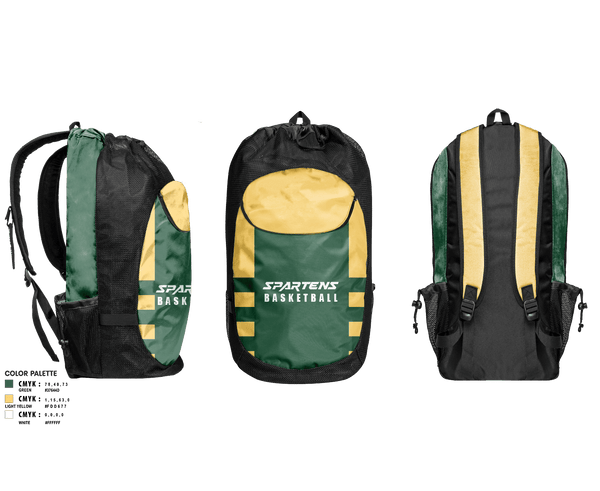 Gear Bag, Spartens, Men's Basketball, Teamtime, Team time, sublimation, custom sports apparel, team uniforms, spirit wear, spiritwear, sports uniforms, custom shirts, team store, custom team store, fundraiser sports, apparel fundraiser