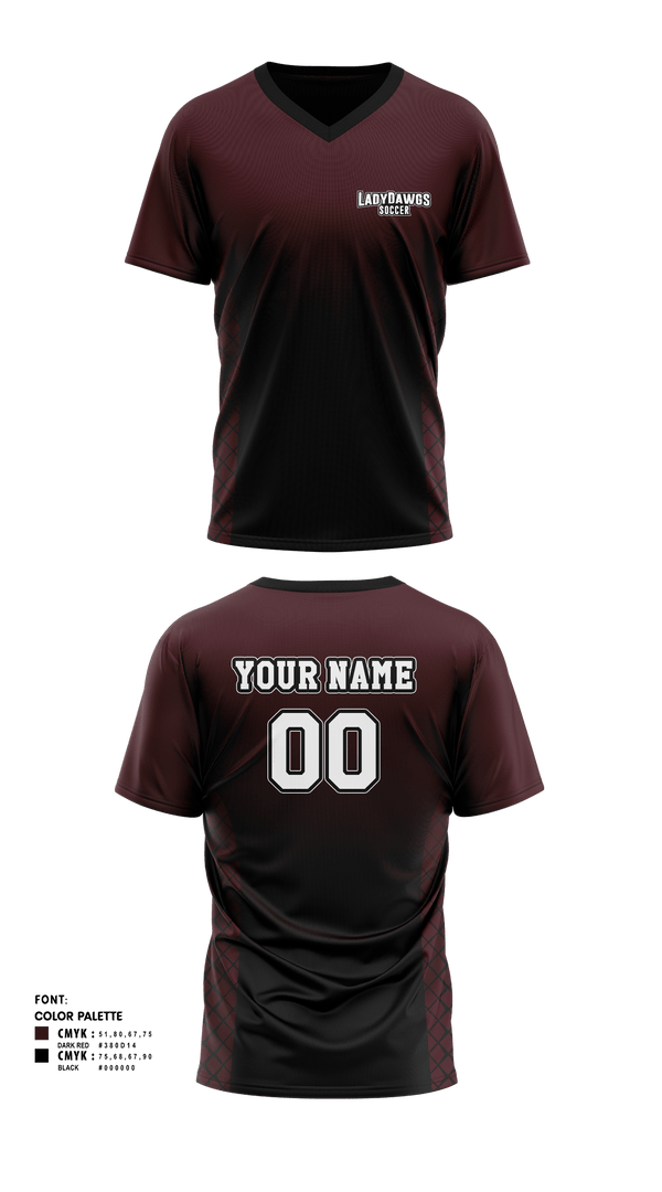 Womens Soccer Jersey, LadyDawgs, Women's Soccer, Teamtime, Team time, sublimation, custom sports apparel, team uniforms, spirit wear, spiritwear, sports uniforms, custom shirts, team store, custom team store, fundraiser sports, apparel fundraiser