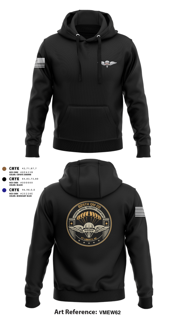 Hoodie, 824th QM CO (CADC-A), Army, Teamtime, Team time, sublimation, custom sports apparel, team uniforms, spirit wear, spiritwear, sports uniforms, custom shirts, team store, custom team store, fundraiser sports, apparel fundraiser