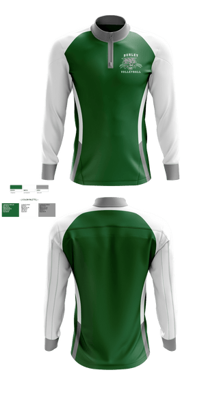 Quarter Zip Jacket, Burley High School Volleyball, Women's Volleyball, Teamtime, Team time, sublimation, custom sports apparel, team uniforms, spirit wear, spiritwear, sports uniforms, custom shirts, team store, custom team store, fundraiser sports, apparel fundraiser