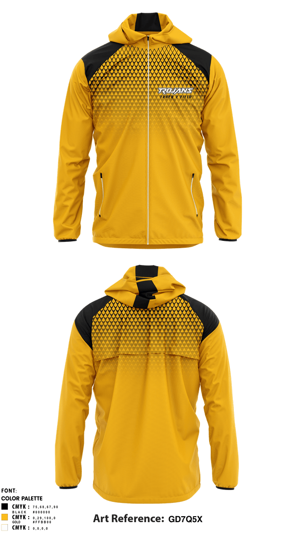 Windbreaker, Trojans, Track & Field, Teamtime, Team time, sublimation, custom sports apparel, team uniforms, spirit wear, spiritwear, sports uniforms, custom shirts, team store, custom team store, fundraiser sports, apparel fundraiser