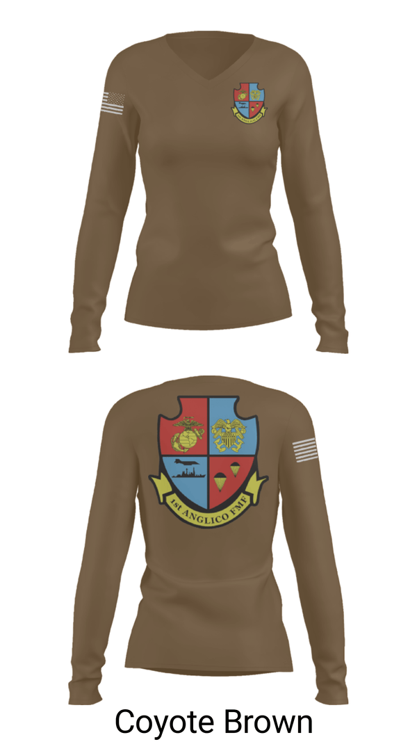 Women's Long Sleeve Vneck Shirt, 1st Anglico, , Teamtime, Team time, sublimation, custom sports apparel, team uniforms, spirit wear, spiritwear, sports uniforms, custom shirts, team store, custom team store, fundraiser sports, apparel fundraiser