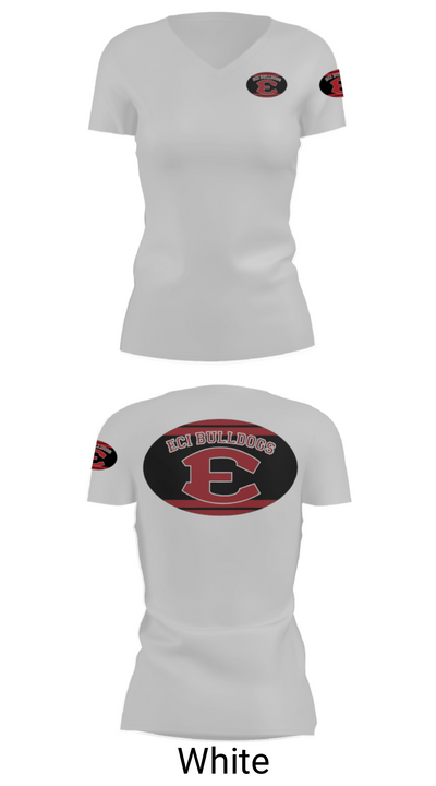 E.C.I.BULLDOGS 58430301 Women's Short Sleeve V-neck Shirt - 19