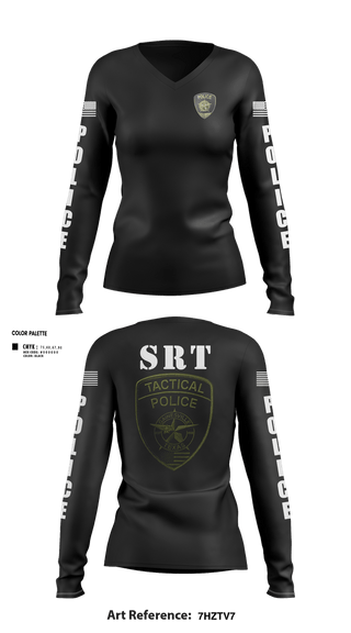 Womens Long Sleeve Vneck Shirt, GAINESVILLE PD SRT, Police, Teamtime, Team time, sublimation, custom sports apparel, team uniforms, spirit wear, spiritwear, sports uniforms, custom shirts, team store, custom team store, fundraiser sports, apparel fundraiser