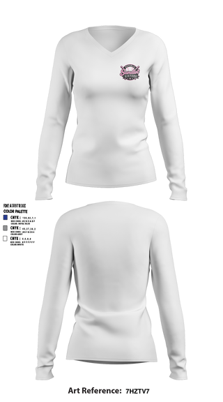 Womens Long Sleeve Vneck Shirt, Republic Sandlot Sisters, Softball, Teamtime, Team time, sublimation, custom sports apparel, team uniforms, spirit wear, spiritwear, sports uniforms, custom shirts, team store, custom team store, fundraiser sports, apparel fundraiser