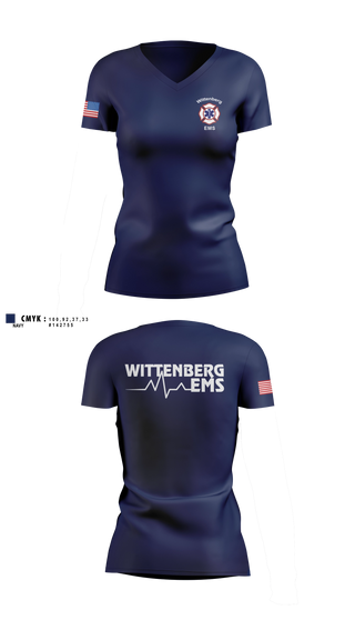 Womens Short Sleeve Vneck Shirt, Wittenberg Area Protective Services District, Fire Department, Teamtime, Team time, sublimation, custom sports apparel, team uniforms, spirit wear, spiritwear, sports uniforms, custom shirts, team store, custom team store, fundraiser sports, apparel fundraiser