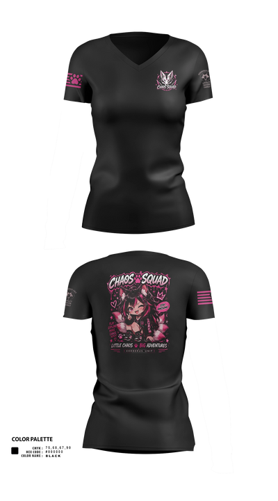 Chaos squad 02 Women's Short Sleeve V-neck Shirt - 21