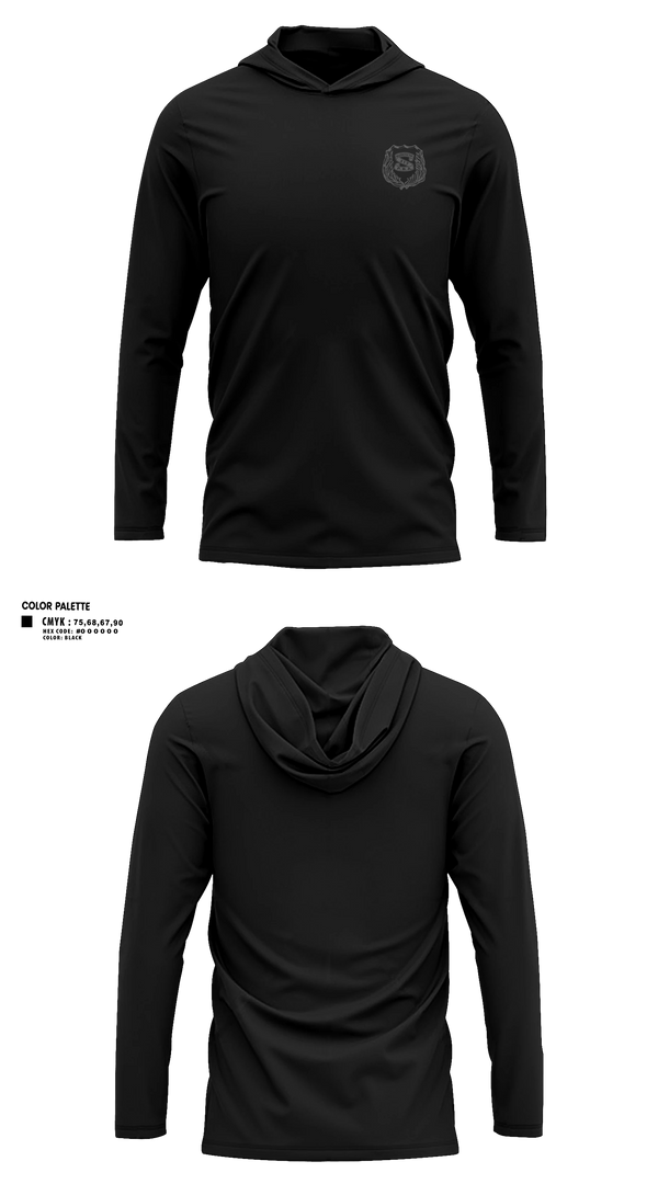 Long Sleeve Performance Shirt with hood, PBA 317, Police, Teamtime, Team time, sublimation, custom sports apparel, team uniforms, spirit wear, spiritwear, sports uniforms, custom shirts, team store, custom team store, fundraiser sports, apparel fundraiser