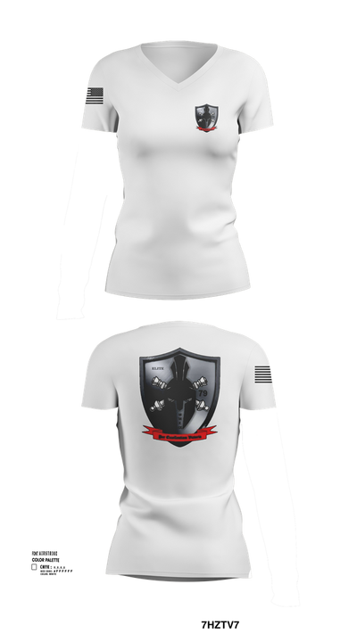 E/1-79 FA 20170635 Women's Short Sleeve V-neck Shirt - 102