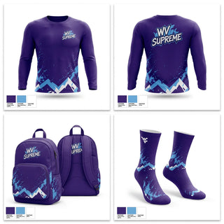 Long Sleeve Performance Shirt, WV Supreme, Men's Basketball, Teamtime, Team time, sublimation, custom sports apparel, team uniforms, spirit wear, spiritwear, sports uniforms, custom shirts, team store, custom team store, fundraiser sports, apparel fundraiser