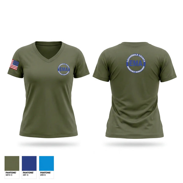 Womens Short Sleeve Vneck Shirt, Lauderdale County Emergency Management Homeland Securtiy, Fire Department, Teamtime, Team time, sublimation, custom sports apparel, team uniforms, spirit wear, spiritwear, sports uniforms, custom shirts, team store, custom team store, fundraiser sports, apparel fundraiser