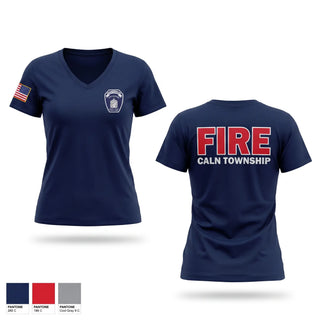 Womens Short Sleeve Vneck Shirt, Caln Township, Fire Department, Teamtime, Team time, sublimation, custom sports apparel, team uniforms, spirit wear, spiritwear, sports uniforms, custom shirts, team store, custom team store, fundraiser sports, apparel fundraiser