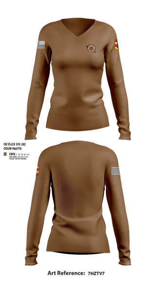 Womens Long Sleeve Vneck Shirt, 434th FA BDE H2F, Army, Teamtime, Team time, sublimation, custom sports apparel, team uniforms, spirit wear, spiritwear, sports uniforms, custom shirts, team store, custom team store, fundraiser sports, apparel fundraiser