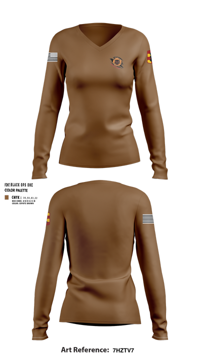 434th FA BDE H2F 66050824 Women's Long Sleeve V-neck Shirt - 104