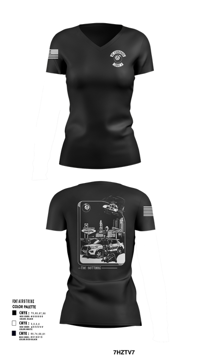 Columbus Division of Police- 8C Company 60108409 Women's Short Sleeve V-neck Shirt - 101
