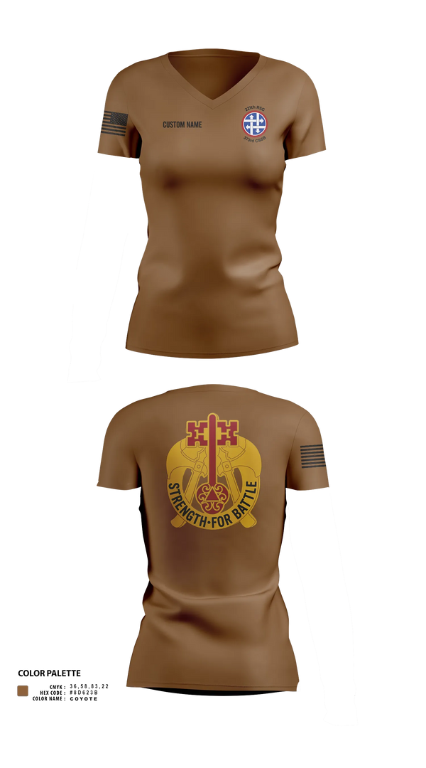 Womens Short Sleeve Vneck Shirt, 373rd CSSB, Army, Teamtime, Team time, sublimation, custom sports apparel, team uniforms, spirit wear, spiritwear, sports uniforms, custom shirts, team store, custom team store, fundraiser sports, apparel fundraiser