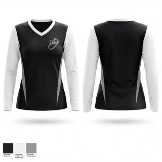 Womens Long Sleeve Vneck Shirt, Zano Salons, , Teamtime, Team time, sublimation, custom sports apparel, team uniforms, spirit wear, spiritwear, sports uniforms, custom shirts, team store, custom team store, fundraiser sports, apparel fundraiser
