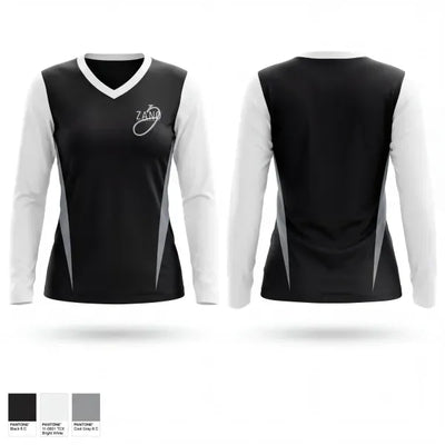 Zano Salons 27180162 Women's Long Sleeve V-neck Shirt - 3