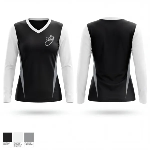 Womens Long Sleeve Vneck Shirt, Zano Salons, , Teamtime, Team time, sublimation, custom sports apparel, team uniforms, spirit wear, spiritwear, sports uniforms, custom shirts, team store, custom team store, fundraiser sports, apparel fundraiser