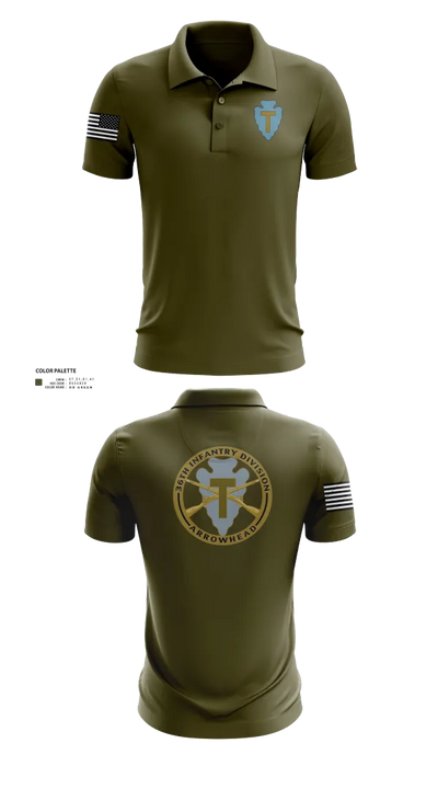 36th Infantry Division A Co 1-141 23724851 Short Sleeve Performance Polo - 21