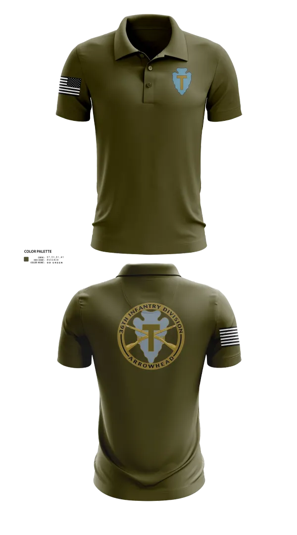 Short Sleeve Performance Polo, 36th Infantry Division A Co 1-141, , Teamtime, Team time, sublimation, custom sports apparel, team uniforms, spirit wear, spiritwear, sports uniforms, custom shirts, team store, custom team store, fundraiser sports, apparel fundraiser