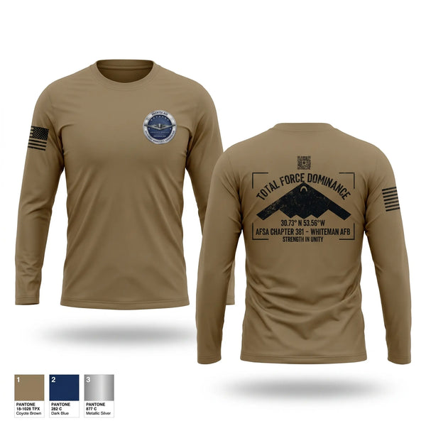 Long Sleeve Performance Shirt, AFSA CHAPTER 881, Air Force, Teamtime, Team time, sublimation, custom sports apparel, team uniforms, spirit wear, spiritwear, sports uniforms, custom shirts, team store, custom team store, fundraiser sports, apparel fundraiser