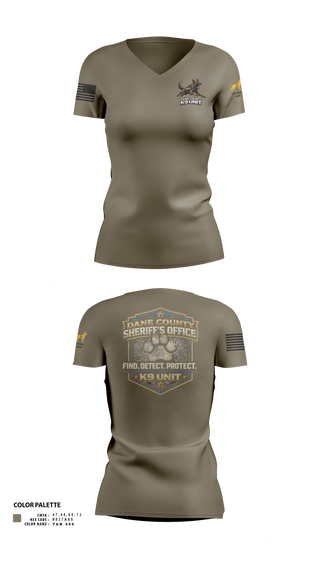 Womens Short Sleeve Vneck Shirt, Dane County K9, Police, Teamtime, Team time, sublimation, custom sports apparel, team uniforms, spirit wear, spiritwear, sports uniforms, custom shirts, team store, custom team store, fundraiser sports, apparel fundraiser