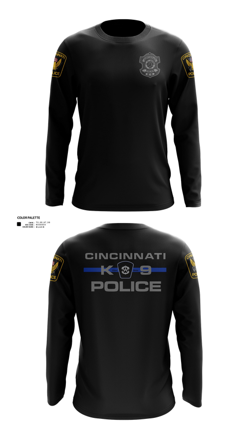 Long Sleeve Performance Shirt, Cincinnati Police Canine Unit, Police, Teamtime, Team time, sublimation, custom sports apparel, team uniforms, spirit wear, spiritwear, sports uniforms, custom shirts, team store, custom team store, fundraiser sports, apparel fundraiser
