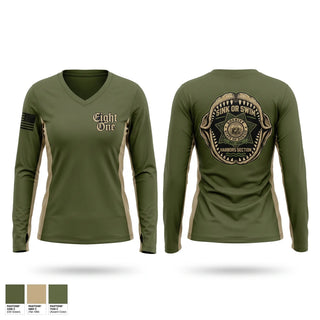 Womens Long Sleeve Vneck Shirt, State of Hawaii DLE Harbors, Police, Teamtime, Team time, sublimation, custom sports apparel, team uniforms, spirit wear, spiritwear, sports uniforms, custom shirts, team store, custom team store, fundraiser sports, apparel fundraiser